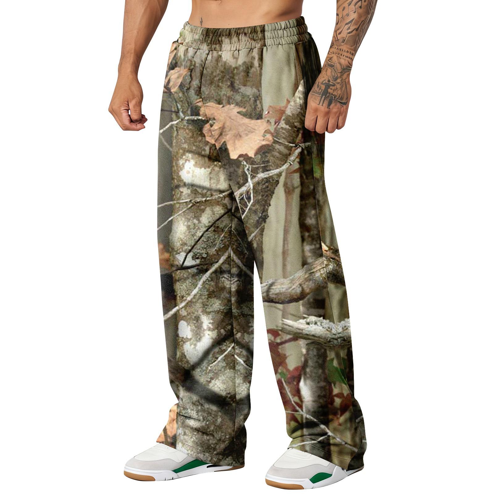 

Мужские камуфляжные широкие спортивные штаны свободного кроя, мужские повседневные модные спортивные штаны L