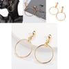 Stunning Gold Geometric Circle Earrings Fashionable Alloy Design For Women