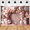 Newborn Baby 1st Birthday Party Backdrop Balloons Girl Boy Baby Shower Cake Smash Photography Background Decor Photo Studio Prop