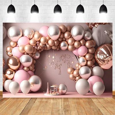 Neugeborenes Baby 1. Geburtstag Party Hintergrund Luftballons Mädchen Junge Baby Shower Cake Smash Fotografie Hintergrund Dekor Fotostudio Requisite