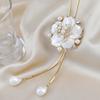 2021 Autumn And Winter Shell Flower Sweater Chain Women'S Fashion Simple Atmosphere Pearl Fringed Necklace