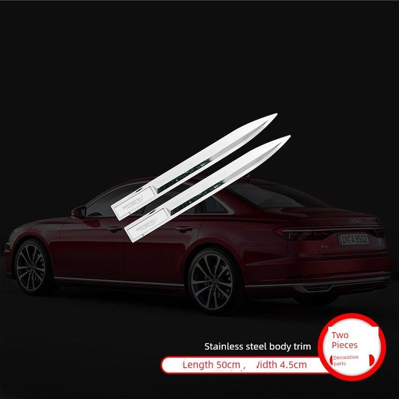 

Neutral Automobile Anti-Collision Bars Body Trim Stainless Steel Highlight Strip Waistline Anti-Scratch Strip Scratch-Resistant Stickers Door Skirt Type a Silver Label-Body Trim 50cm-2 Pieces