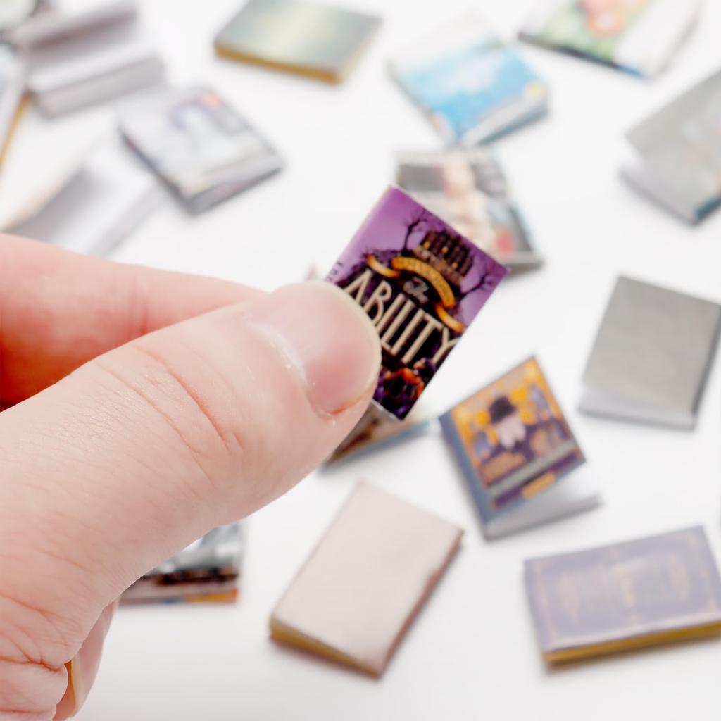 12/24 PCS 1:12 Scale Miniature Books – Micro Landscapes & Fairy Garden Paths Decor, Assorted Dollhouse Study Accessories, Wooden
