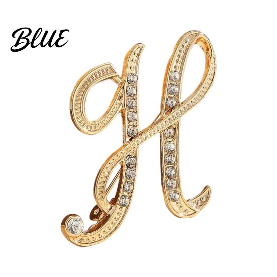 Strong Buckle Brooch English Letter with Sparkling Rhinestones Lightweight Thin