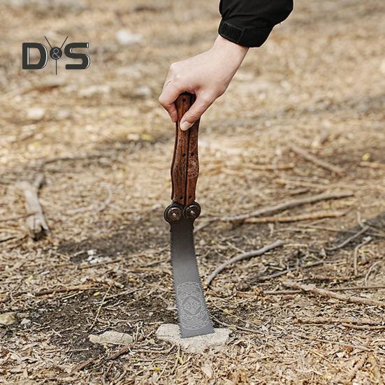 Folding Hand Saw with Wooden Handle Sharp Blade Double-Sided Teeth Compact Design Mini Saw Woodworking Tool