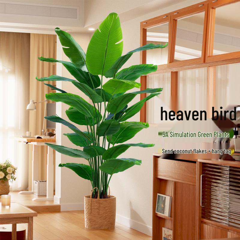 Large Artificial Traveler's Palm and Bird of Paradise Potted Tree for Indoor Decoration
