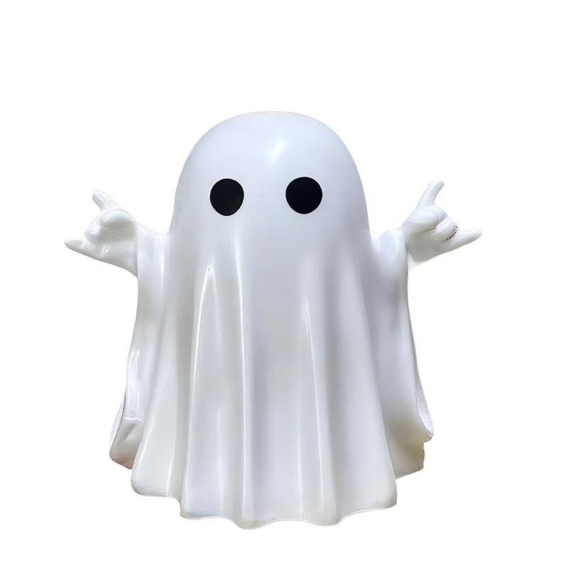 Halloweenská figurka ducha Strašidelná pryskyřičná soška ducha Roztomilé ozdoby ducha Ideální pro vnitřní a verandovou halloweenskou dekoraci Stolní