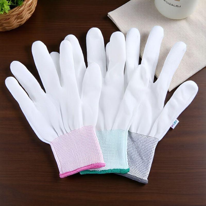 Anti-Static Nylon Work Gloves - Pure White, Labor Protection, Free Shipping