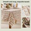 Smooth Printed Tassels Tablecloth Rectangular Desk Protection Cover Long Table Cover Cloth  Wedding
