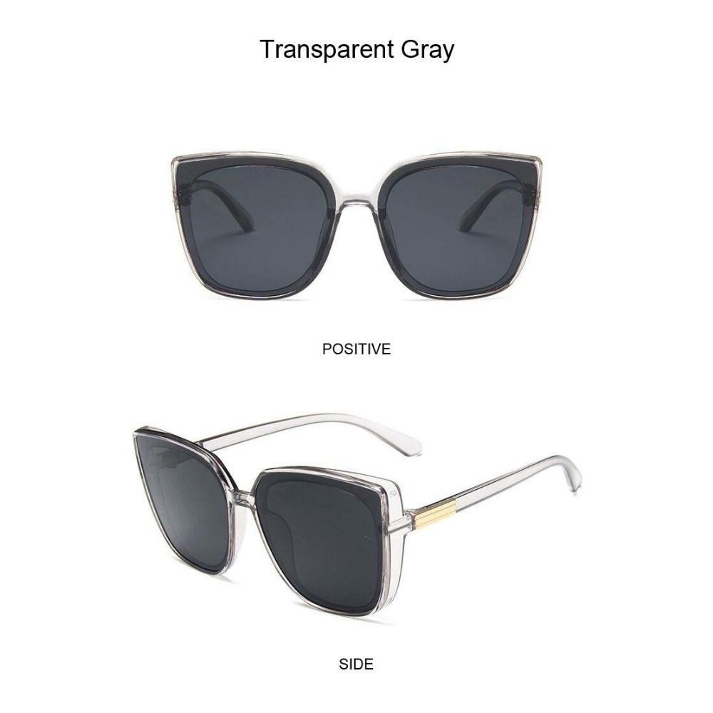 Brand Designer Cat Eye Sunglasses Woman Vintage Black Mirror Sun Glasses For Fashion Big Frame Cool Sexy Female Oculos