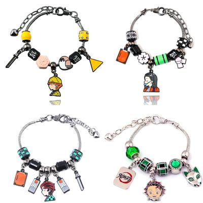 Anime Bracelet Kamado Tanjiro Nezuko Agatsuma Zenitsu DIY Beaded Hand Accessories Women's Jewelry Gift