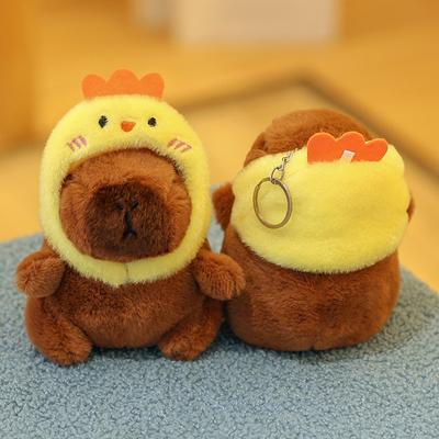 Capybara Plush Doll Cartoon Keychain Pendant Soft Stuffed Doll Backpack Pendant Car Bag Key Ring Decor Kid Gift Keychain