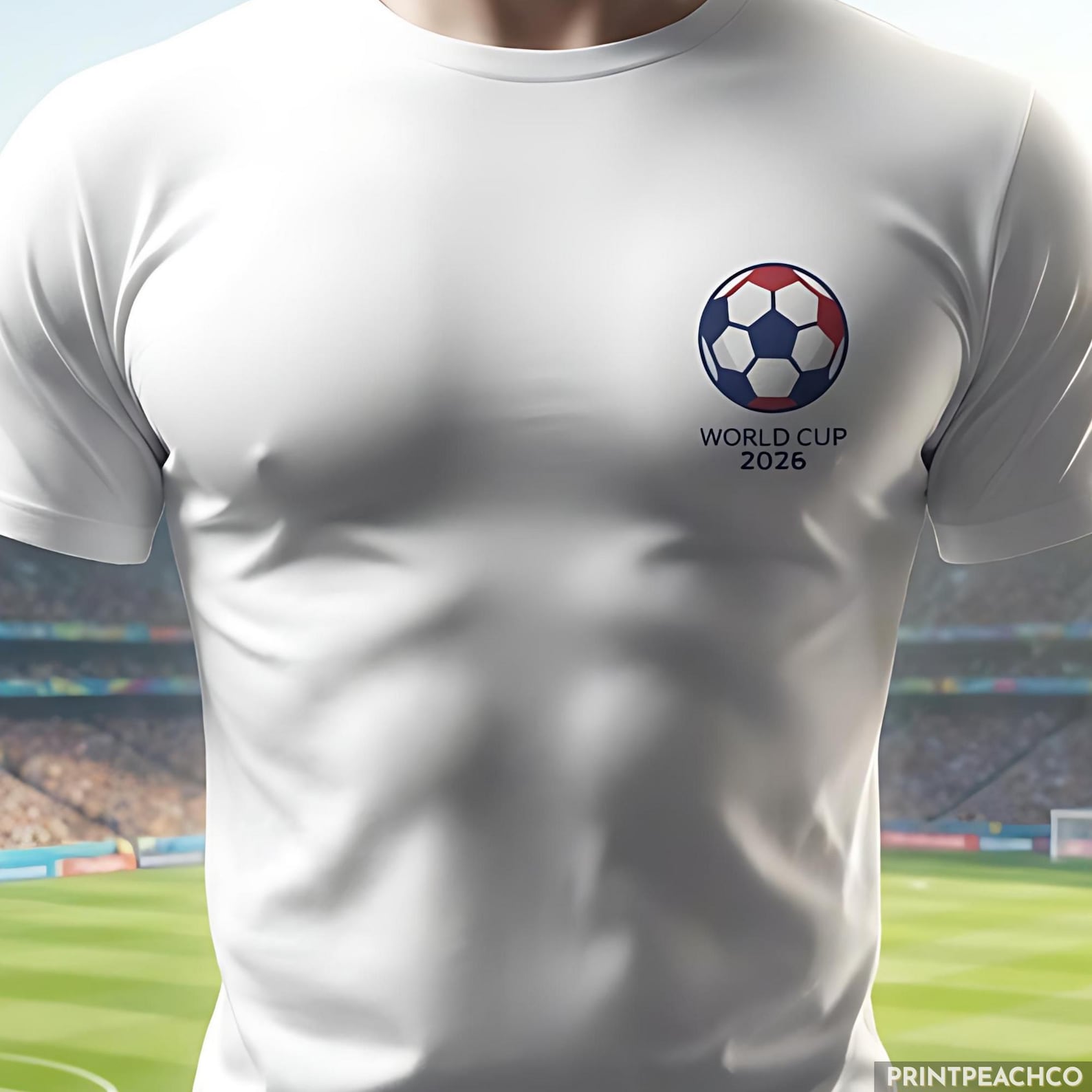 World Cup 2026 USA Soccer Badge Minimalist Shirt, American Flag Ball Top, USA Football Supporter T-Shirt, Mens Womens Footy Tee M
