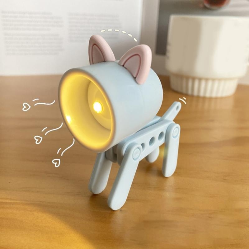 Novelty Dog Shape LED Desk Lamp Reading Light Featuring Adjustable Head and Flexible Limbs Plastic Texture for Reading