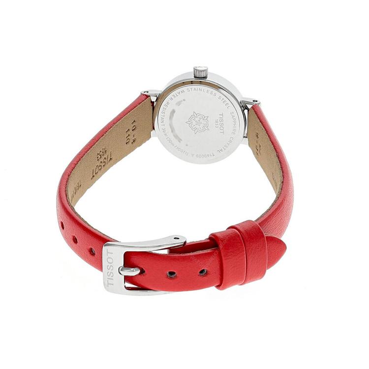 Tissot Quartz Movement 30m Water Resistance Women's Watch 19.5mm White Dial Stainless Steel Case Leather Strap T140.009.16.111.00