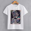 Women's Oversize T-shirt With Mystical Skull Florals Graphic 100% Cotton Tee USA