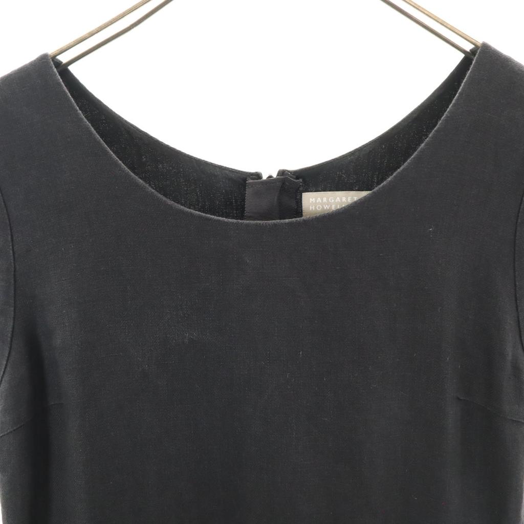 MARGARET HOWELL Made In Japan Linen No Sleeve One Piece Black Women Used