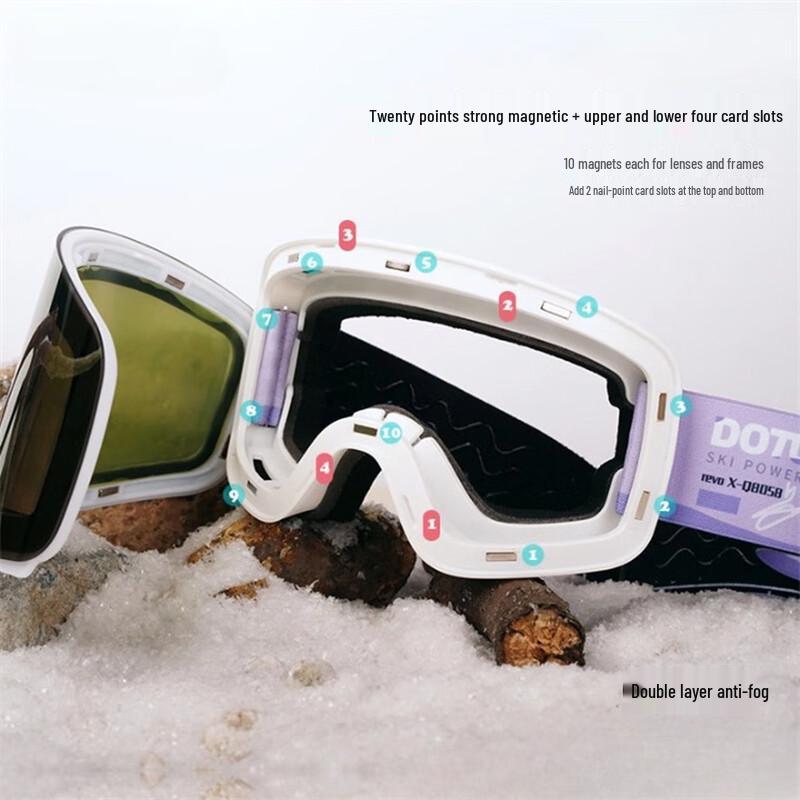 Longchan Adult Magnetic Ski & Outdoor Goggles