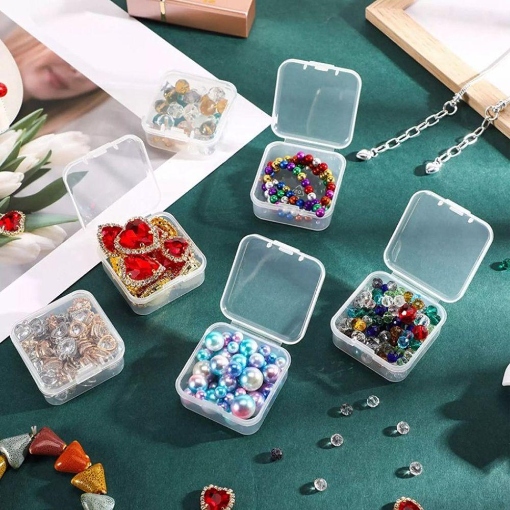 Korean Displays Box Jewelry Storage Packaging Rings Case Organizer Transparent Finishing Container