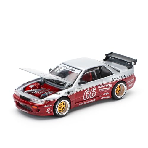 POP RACE 1/64 Pandem Silvia S13 - Moontech Red Fertigmodell PR640258