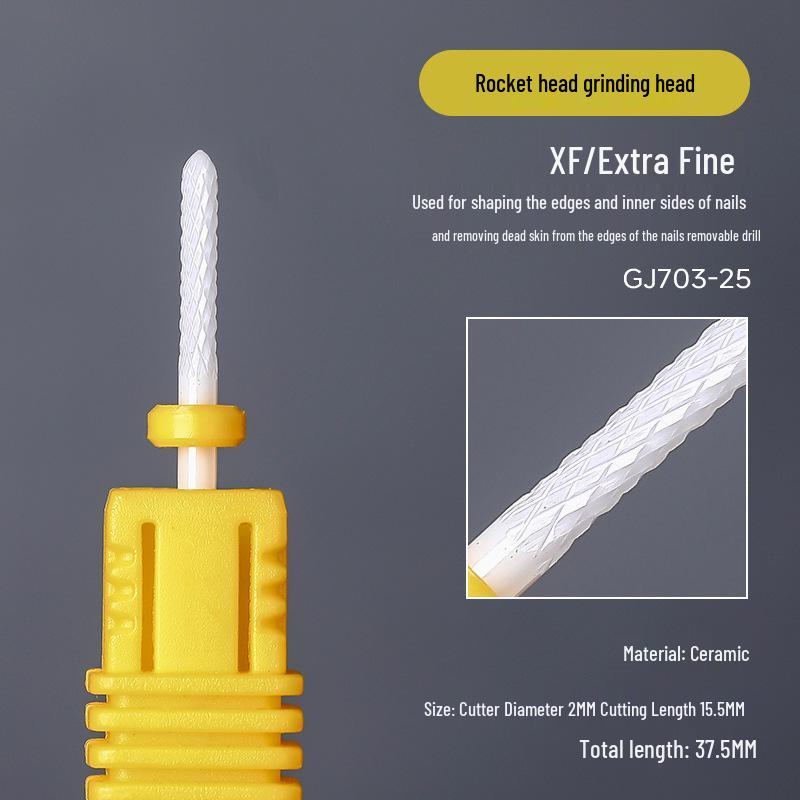 Hochtemperaturbeständiger Keramik-Nagelschleifkopf zum Formen, Entfernen der Nagelhaut, Entfernen von Gel-Politur und zur Verwendung mit einem Nagelfräser.