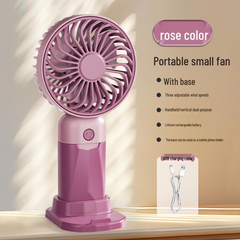 Rechargeable USB Mini Fan: Portable Handheld & Desktop Stand, Ideal Student Gift