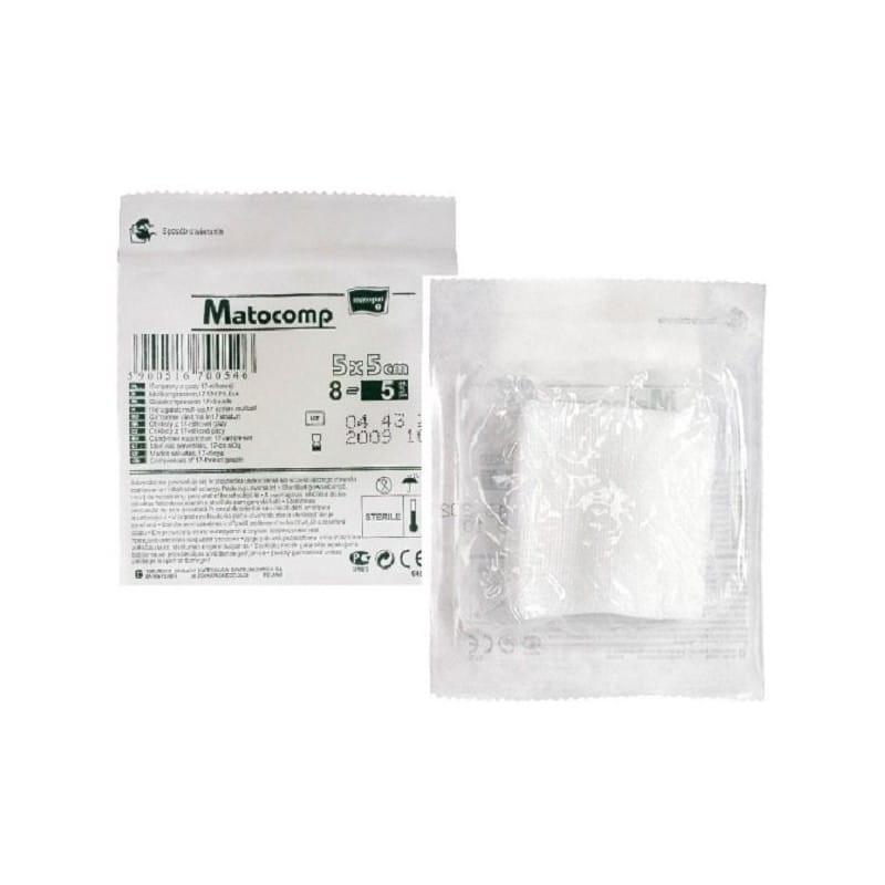 Sterile Compress 10X10 Gauze 8 Layers 13 Threads Matocomp 5 Pcs Blister