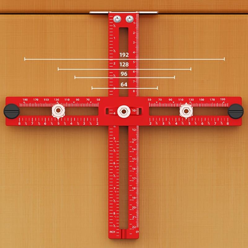 Aluminum Cabinet Handle Jig Adjustable Punch Locator Tool Metric/Inch Drilling Template Guide Positioning Ruler for Drawer Knobs