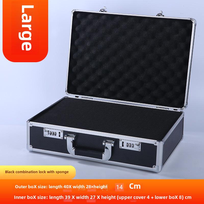 Cutie de scule portabilă din aliaj de aluminiu cu încuietoare pentru depozitarea feroneriei, documentelor și numerarului