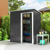 5 x 3ft Garden Storage Shed with Sliding Door and Sloped Roof Outdoor Equipment Tool, Black