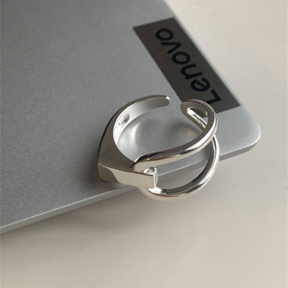 Korean Personality Geometric Ring Cross Ring Light Versatile Simple Open Ring