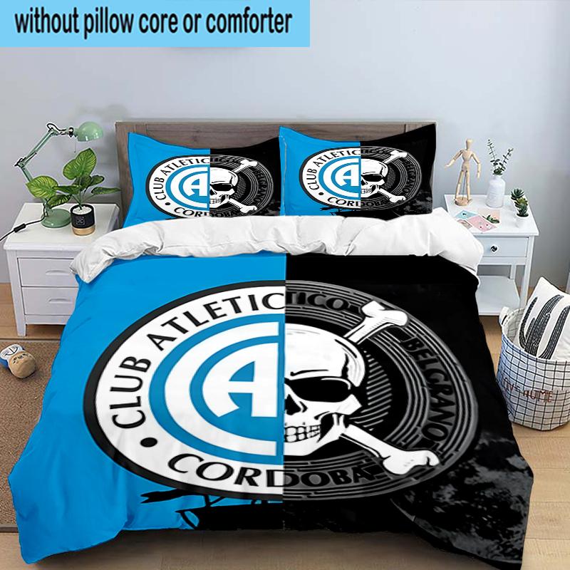 Atletico Belgrano Crest 3PCS Bedding Set 2D Printing (Includes 1 Duvet Cover + 2 Pillowcases Coreless), Bedroom decor,Fan gift