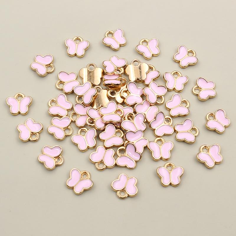 50Pcs 8x8.5mm Small Alloy Butterfly Charms Pendants Multi Colors For DIY Bracelet Necklaces Jewelry Making Accessories