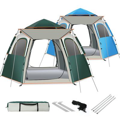 Outdoor Tent Multi-Person Large Space Hexagonal Automatic Rain-Proof Thickened Camping Equipment Park Outing Picnic Tent