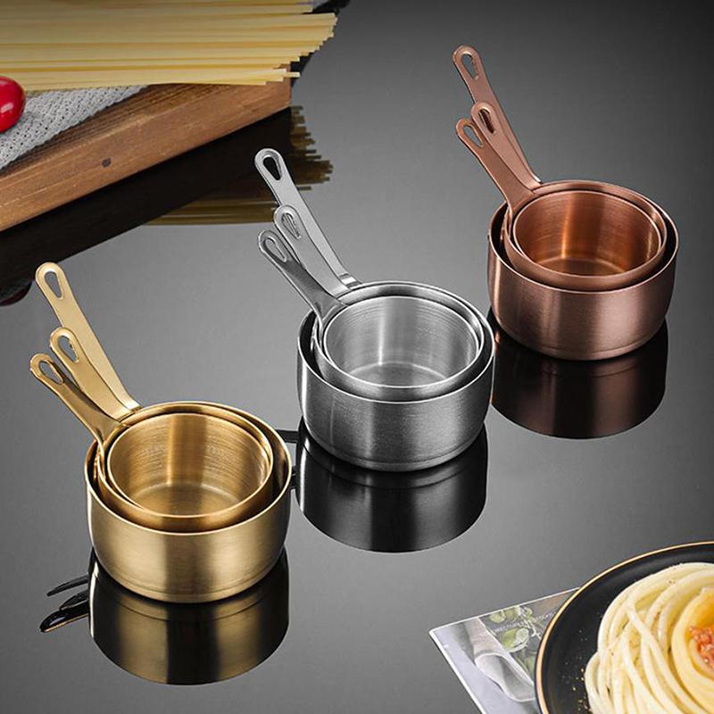 Measuring Cup Stainless Steel Sauce Cup Non-Rust 50/80/100Ml Seasoning Bowl With Handle Mini Sauce Pan Gravy