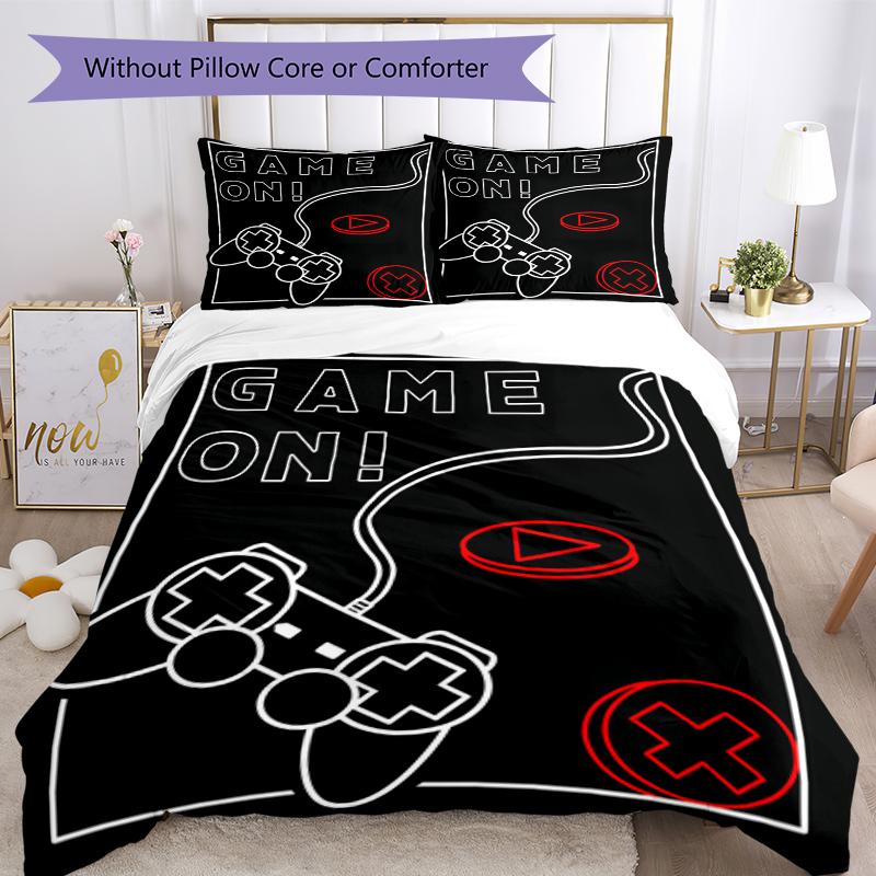 3pcs Game Controller Bedding Set Duvet Cover Closure Includes 1 Duvet Cover & 2 Pillowcases, Soft and Comfortable for All Seasons.