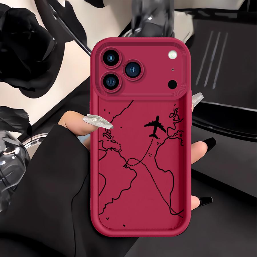 Airplane Route Case for Apple iPhone 17 Pro Max XS 12 16 XR 16e Air 14 Plus 13 Mini 11 15 Phone Cover
