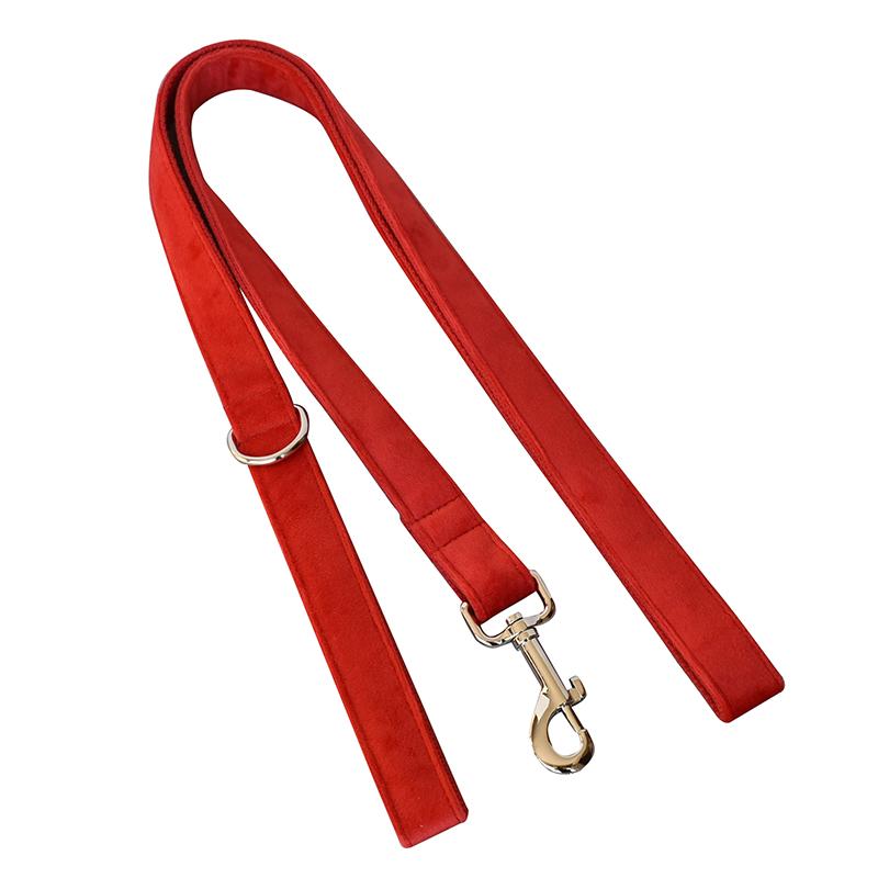 Red Collar Personalized Velvet Cotton Quality Fabric For Small, Medium Large Dog Custom Metal Parts Pet Accessory Flannelette 03