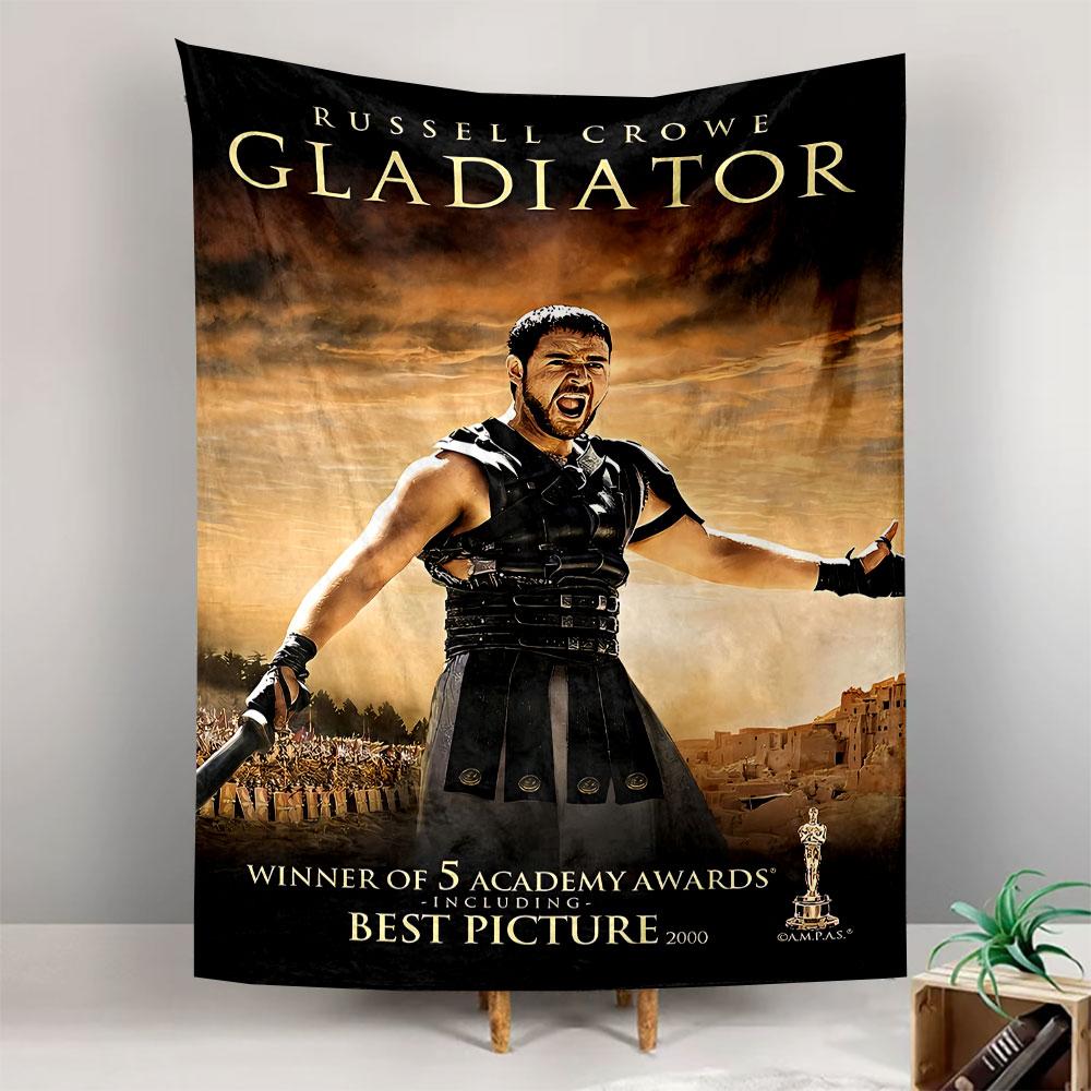 The Main Pattern Features a Warrior In Armor Roaring In a Desert Arena. Patterned Tapestry for Bedroom and Living Room Home Decor