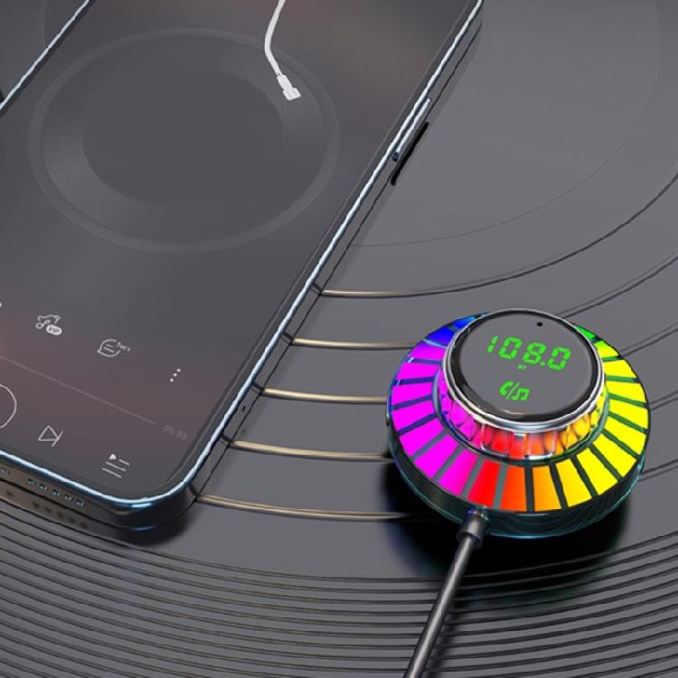 Wireless FM Transmitter Car Adapter with Fast Charging & Voice Activation for Convenient Use Seamless Music Safe Driving
