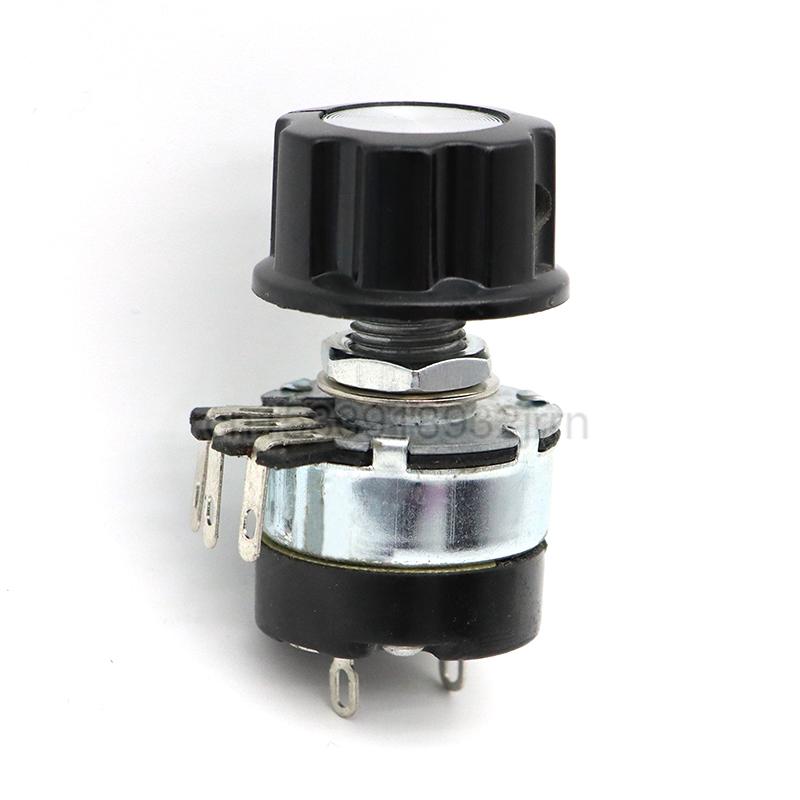 2Pcs WH134-2 Carbon Film Potentiometer With Switch 4K7 10K 22K47K 100K 470K 1M 2W