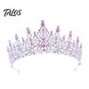 Diamond Appearance Crown Women Sparkling Rhinestones Inlaid Bridal Tiara Secure Fit Rhinestone Lightweight Princess with Curved Ends Pins Hair