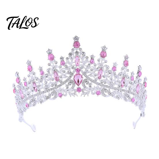 Diamond Appearance Crown Women Sparkling Rhinestones Inlaid Bridal Tiara Secure Fit Rhinestone Lightweight Princess with Curved Ends Pins Hair