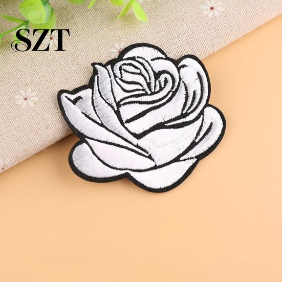 Aufnäher Kleideraufnäher Rose Aufbügler Stoffblume Abzeichen Zubehör für Kleidung Applikation