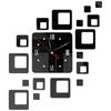 Home Clock Fashionable  Square Combination Clock Wall Decoration Clock Mirror Stickers, Mirror Wall Stickers, Suitable For Living Room, Study, Bedroom