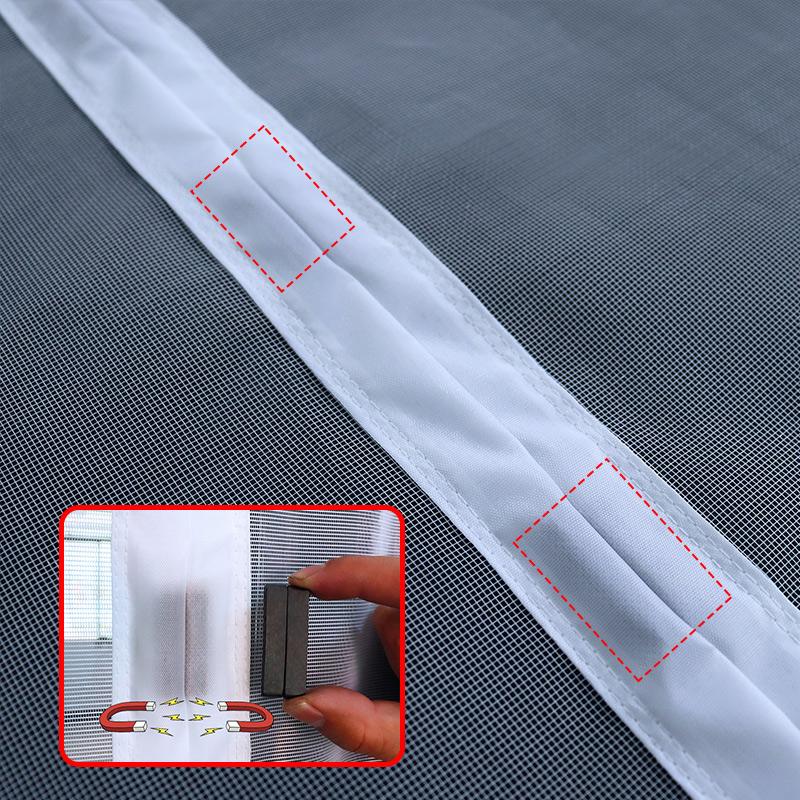 Magnetic Door Screen White Mosquito Net Customized Size Summer Insect Automatic Closing Suitable for Large Sliding Glass