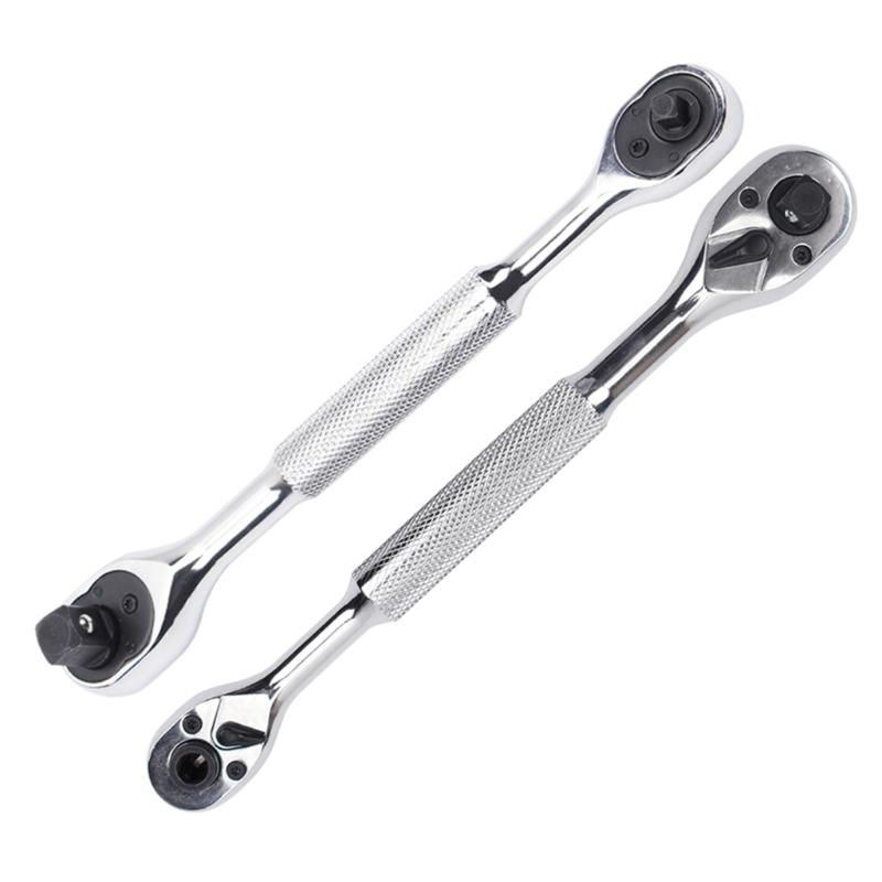 Professional Alloy Steel Ratchet Spanner Wrench With 5Degree Swing Angle 1/4,3/8,1/2 Drive For Tight Space Maintenance