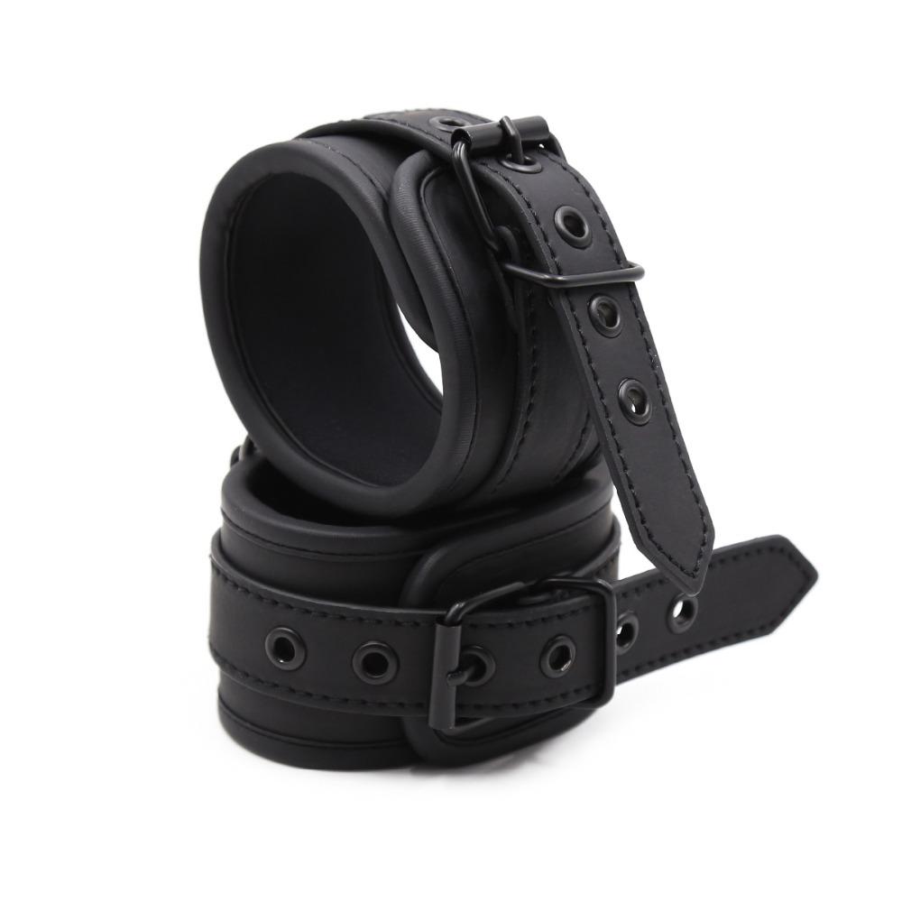 Puppy Play 3pcs/set PU Leather Wrist Cuffs Ankle Cuffs Collar Bondage Restraints Kit Sex Toys for Adult Games Bdsm Bondage Set
