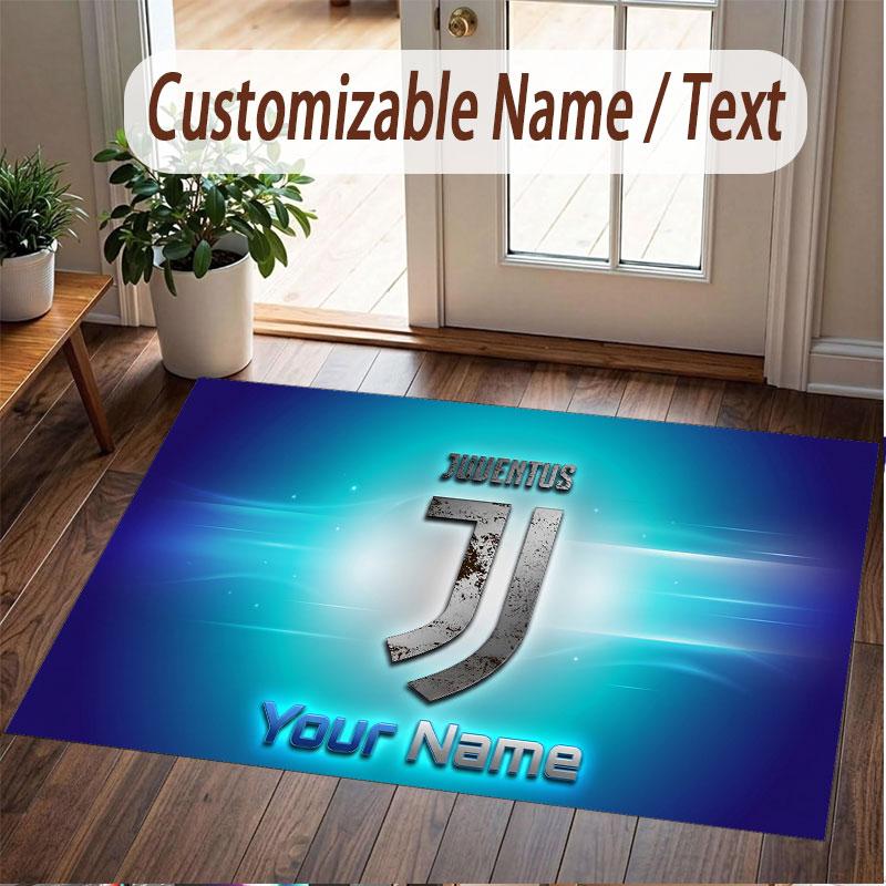 Tappeto Personalizzato Modello Juventus FC Stampa Nome Testo Morbido Antiscivolo Tappeto per Pavimento per Decorazione Interna Casa