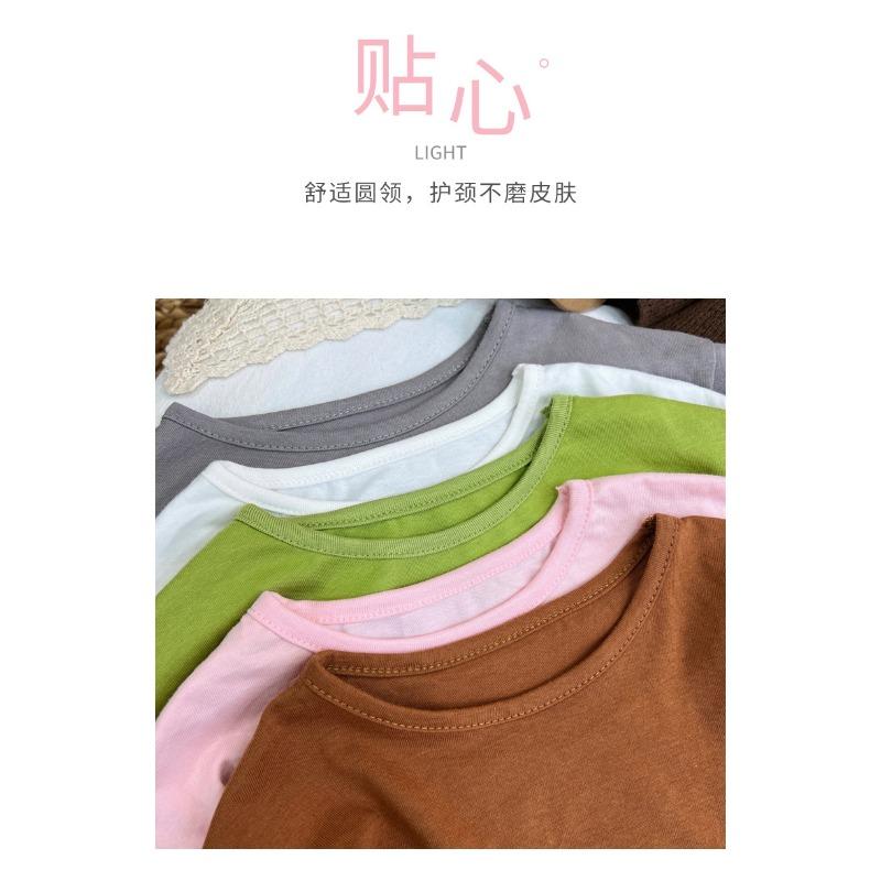Kids 100 Cotton Long Sleeve T Shirt Boys Girls Children Casual Undershirt Top Clothing